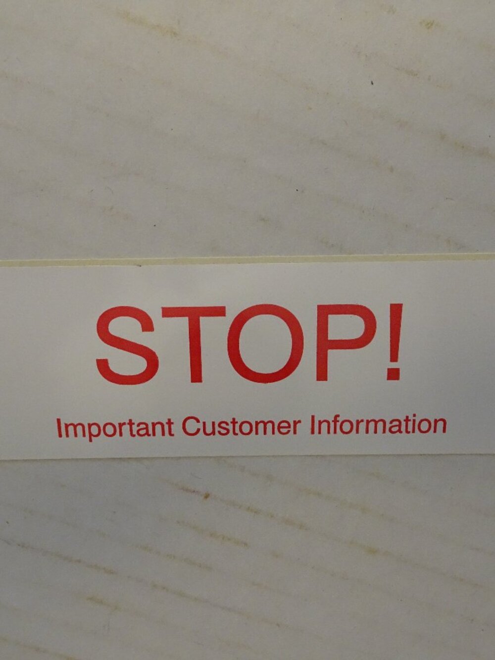 Sticker/Decal - Stop Important Customer Information - Business Vinyl Store Sign
